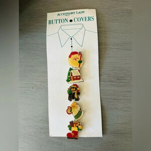 Vintage Accessory Lady Christmas Button Covers